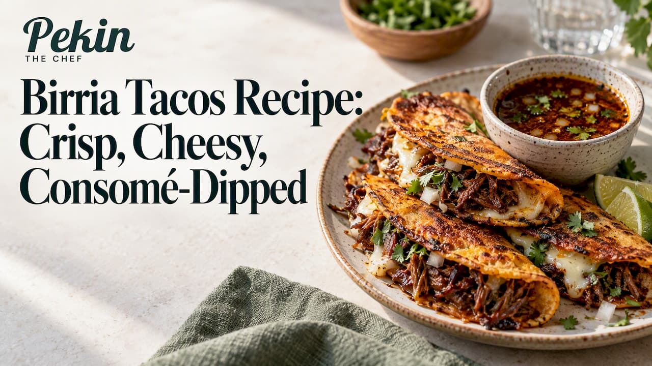 Birria Tacos Recipe: Crisp, Cheesy, Consomé-Dipped